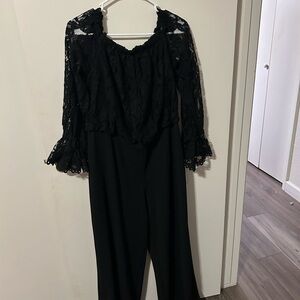 Adrianna Papell Black Jumpsuit Chic and Versatile 18W